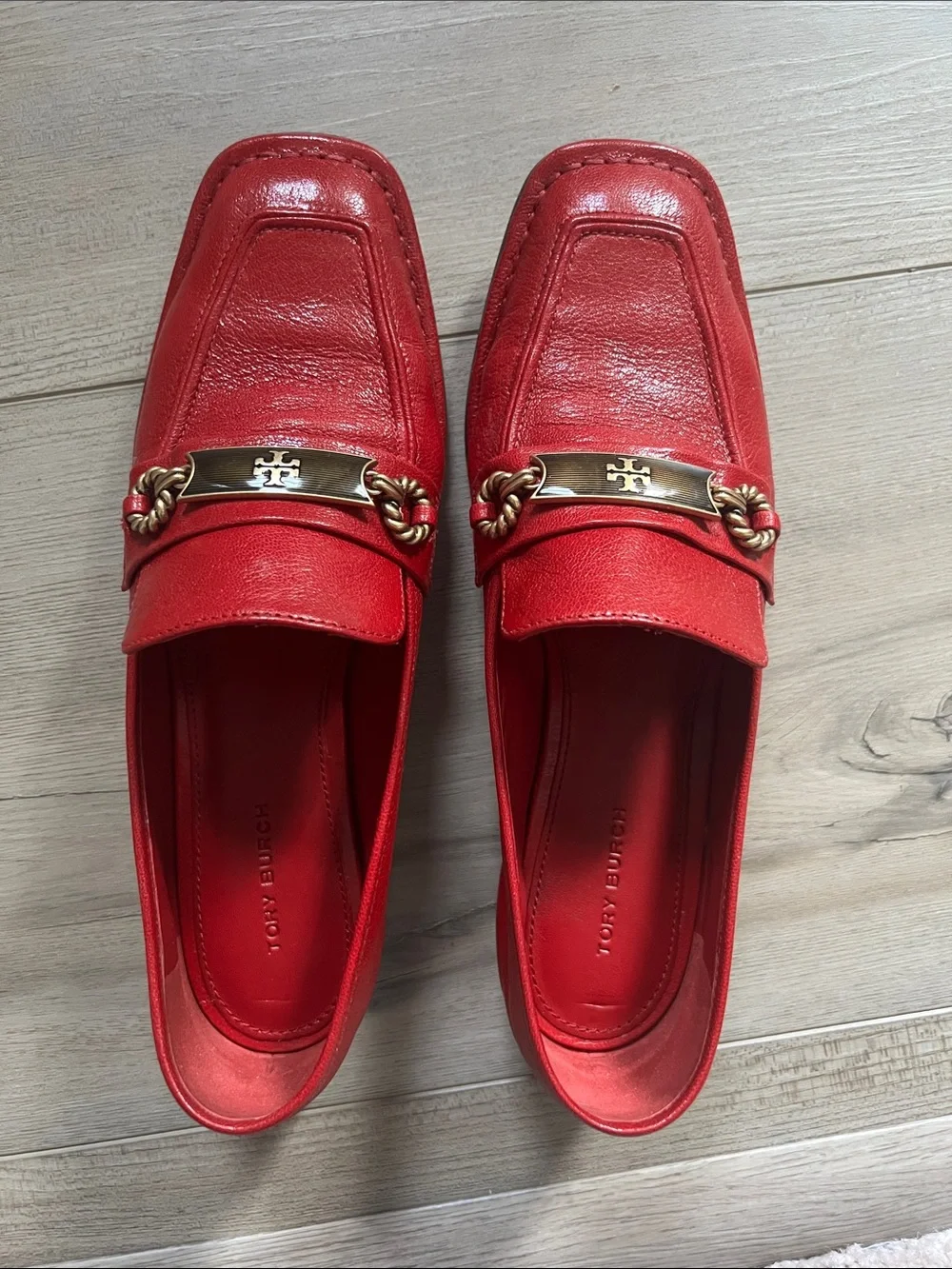 Tory Burch Red Leather Men's Bit Loafers